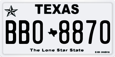 TX license plate BBO8870