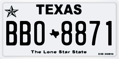 TX license plate BBO8871