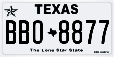 TX license plate BBO8877