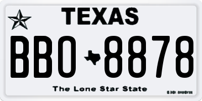 TX license plate BBO8878