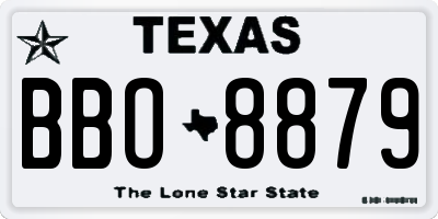 TX license plate BBO8879
