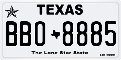 TX license plate BBO8885