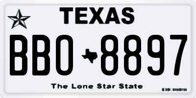 TX license plate BBO8897