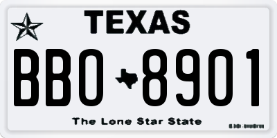 TX license plate BBO8901