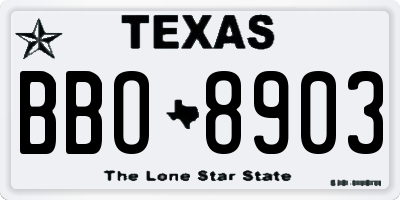 TX license plate BBO8903