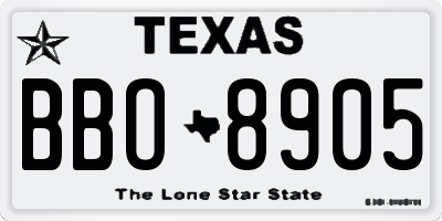 TX license plate BBO8905