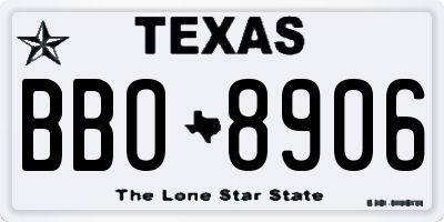 TX license plate BBO8906