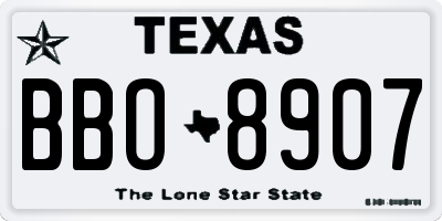 TX license plate BBO8907