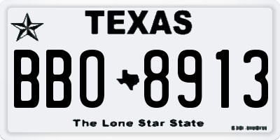 TX license plate BBO8913