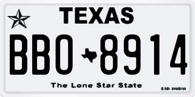 TX license plate BBO8914