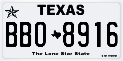 TX license plate BBO8916