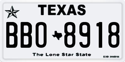 TX license plate BBO8918