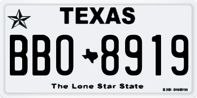 TX license plate BBO8919