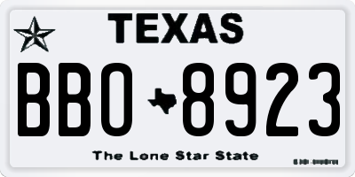 TX license plate BBO8923