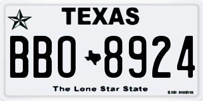 TX license plate BBO8924