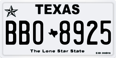 TX license plate BBO8925