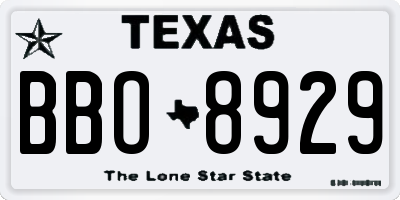 TX license plate BBO8929