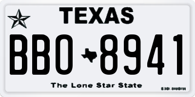 TX license plate BBO8941