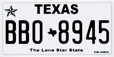 TX license plate BBO8945