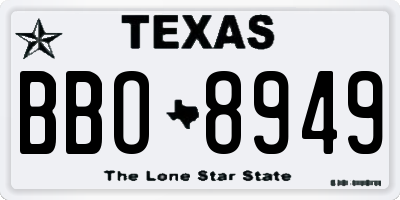 TX license plate BBO8949