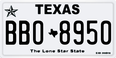 TX license plate BBO8950