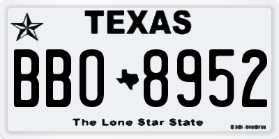 TX license plate BBO8952