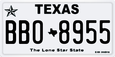 TX license plate BBO8955