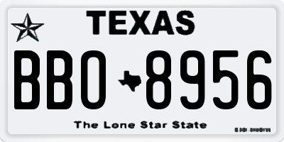 TX license plate BBO8956