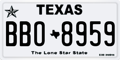 TX license plate BBO8959