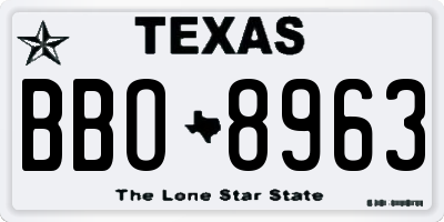 TX license plate BBO8963