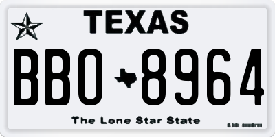 TX license plate BBO8964