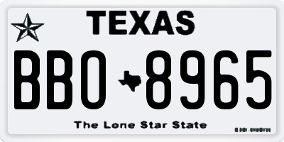 TX license plate BBO8965