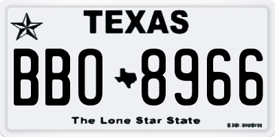 TX license plate BBO8966