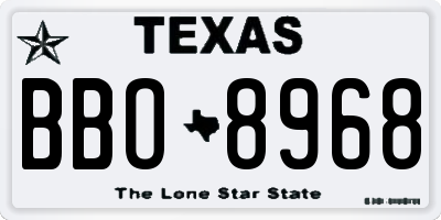 TX license plate BBO8968