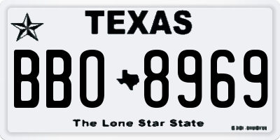 TX license plate BBO8969