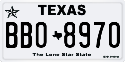 TX license plate BBO8970