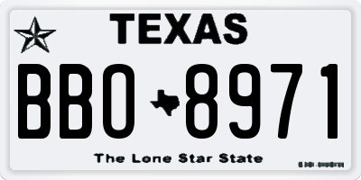 TX license plate BBO8971