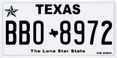 TX license plate BBO8972