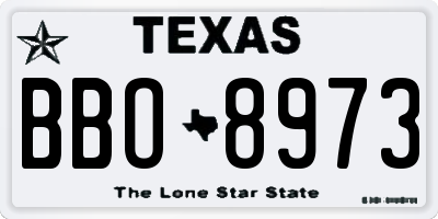 TX license plate BBO8973