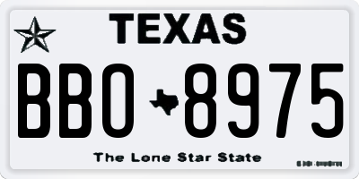 TX license plate BBO8975