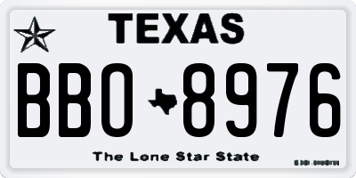 TX license plate BBO8976