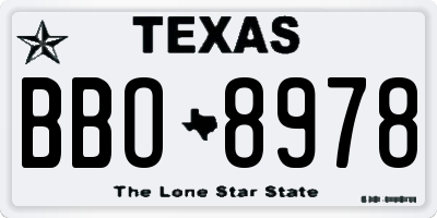 TX license plate BBO8978