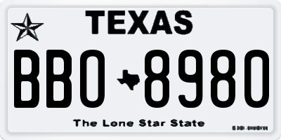 TX license plate BBO8980
