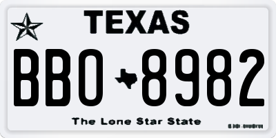 TX license plate BBO8982
