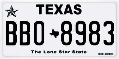 TX license plate BBO8983