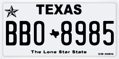 TX license plate BBO8985
