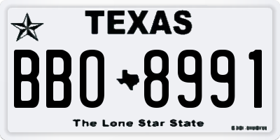 TX license plate BBO8991