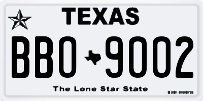 TX license plate BBO9002