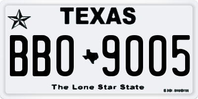 TX license plate BBO9005