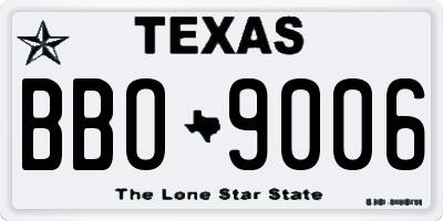 TX license plate BBO9006